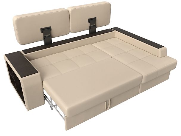 Угловой диван Брюссель правый (полностью экокожа бежевая) - Вид 8