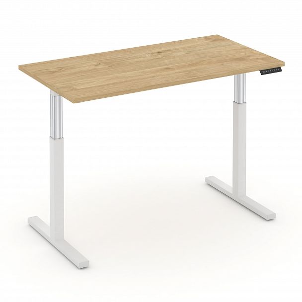 Стол электроподъемный "MOVE UP" MV.SE-3.7 Белый металл / Тиквуд Светлый - Вид 2