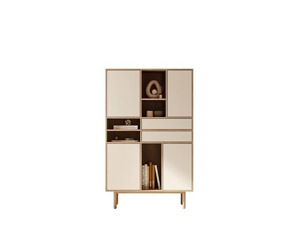 Комод высокий с дверками и ящиками Alice арт ALC07 - Вид 1