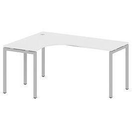 Metal System Quattro Стол криволинейный левый на П-образном м/к 40БП.СА-4 (L) Белый/Серый металл 1600*1200*750 - Фото предпросмотра