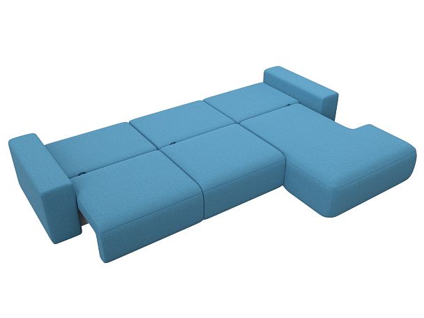 Диван угловой Лига-036 НПБ Классик Лонг правый угол Рогожка голубой - Вид 10