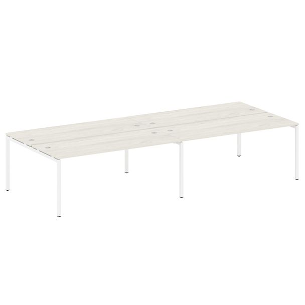 Metal System Quattro Р. ст. на 4 раб. места на П-образном м/к 40БП.СМ-4.5 Дуб наварра/Белый металл 3600*1475*750 - Вид 1