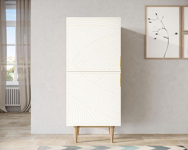 Вертикальный комод с двумя дверками Line LN05/GR1/beige - Вид 4