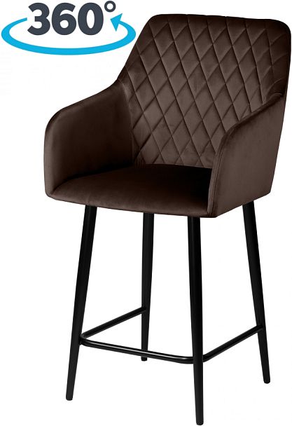 Комплект полубарных поворотных кресел Барли К, Confetti coffee/черный, 3 шт. - Вид 1