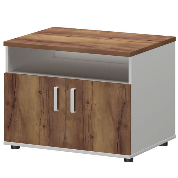 Тумба для оргтехники СМТ-2ДН Тип2 Белый/Таксония 800x600x625 Смарт - Вид 1