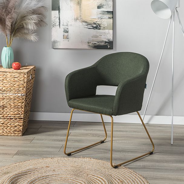 Кресло Oscar тёмно-зеленый/Линк золото - Вид 7