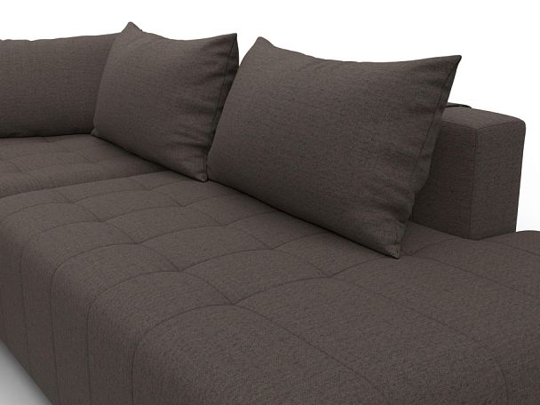 Диван угловой Лига-103 НПБ угол левый Рогожка коричневый - Вид 4