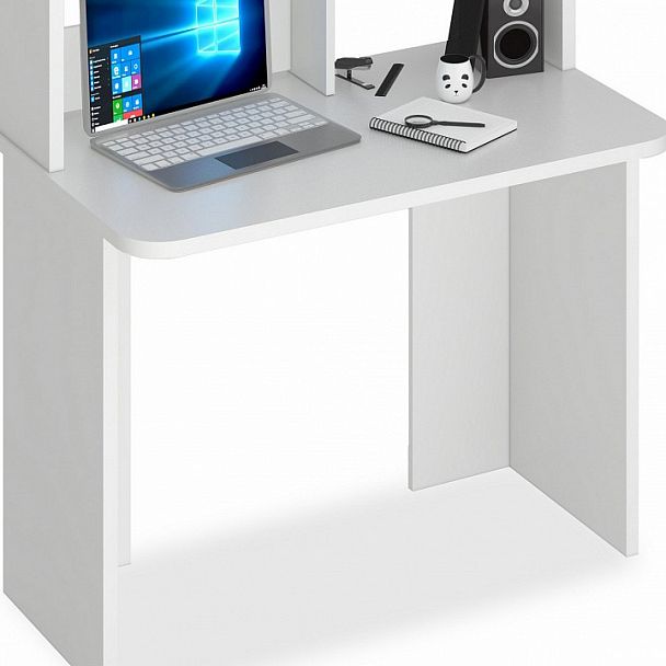 Стол компьютерный Домино Lite СКЛ-Прям100Р+НКЛ-100 Белый - Вид 4