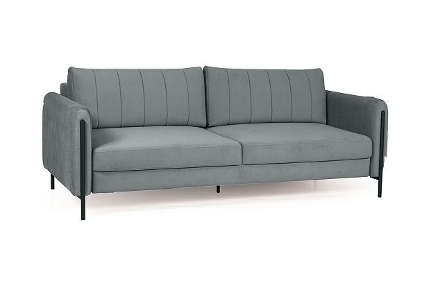 Barcelona диван-кровать трехместный прямой, велюр серый - Вид 8
