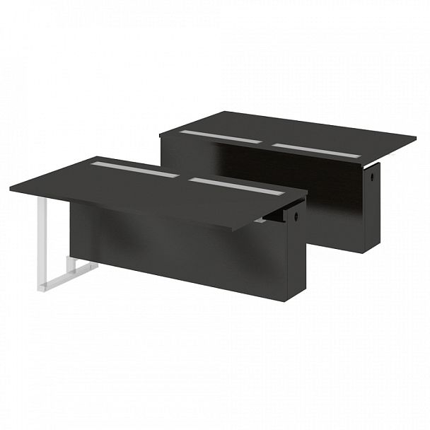 Комплект центральных модулей переговорного стола на промежуточных опорах "Компьютерные столы"  ПК-ФРМ-СТГ160Х90/Ц-В2-179 дуб ферраре - Вид 1