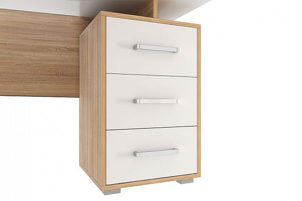 Лайт-2 Стол компьютерный 1200 SKL2.1N02.1623 дуб сонома/белый - Вид 3