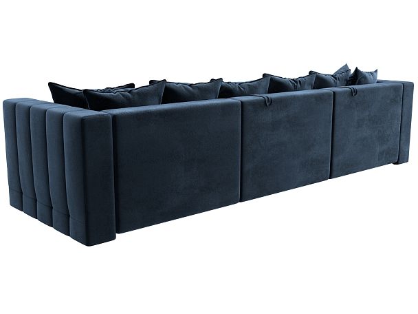 Диван угловой Лига-052 НПБ Лонг угол универсальный Велюр синий - Вид 5