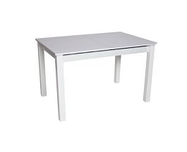 Стол Бруно ЛДСП/стекло, 1200(1700)*800, Белый/белое ЛДСП/стекло, 1200(1700)*800, Белый/белое - Фото предпросмотра