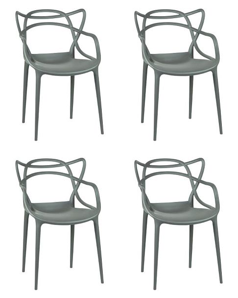 Набор 4 шт Стул обеденный DOBRIN MASTERS (тёмно-серый (GR-04)) - Вид 1