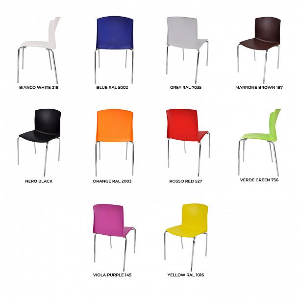 Стул Pull (4 ножки) каркас Хром, коричневый, стопируемый - Вид 7