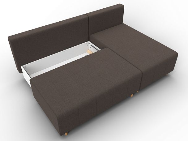Диван угловой Лига-102 угол универсальный Рогожка коричневый - Вид 7
