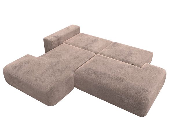 Диван угловой Лига-036 НПБ Модерн левый угол Велюр бежевый - Вид 9