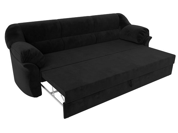 Диван прямой Карнелла (полностью велюр черный) - Вид 7