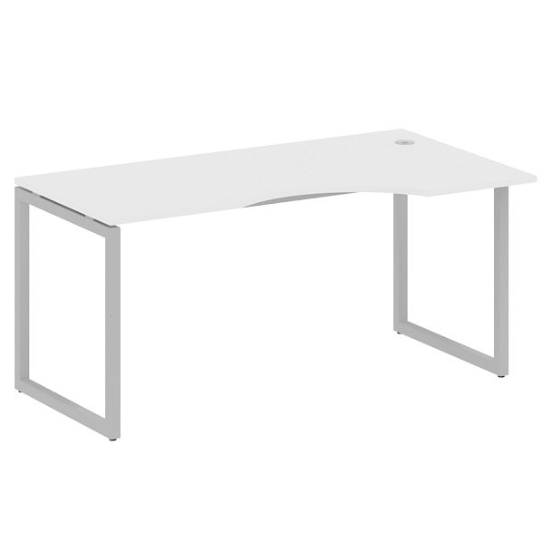 Metal System Quattro Стол криволинейный правый на О-образном м/к 40БО.СА-1 (R) Белый/Серый металл 1600*900*750 - Вид 1