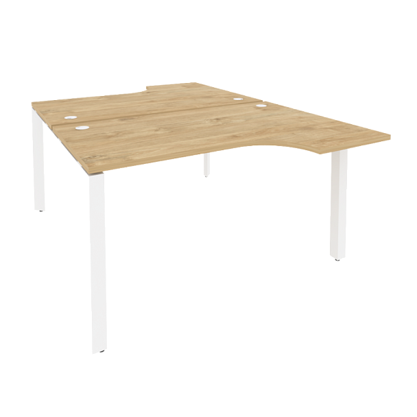Onix Рабочая станция на П-образном м/к O.MP-D.SA-2 Тиквуд светлый/Белый металл 1380*1995*750 (1475/460) - Вид 1