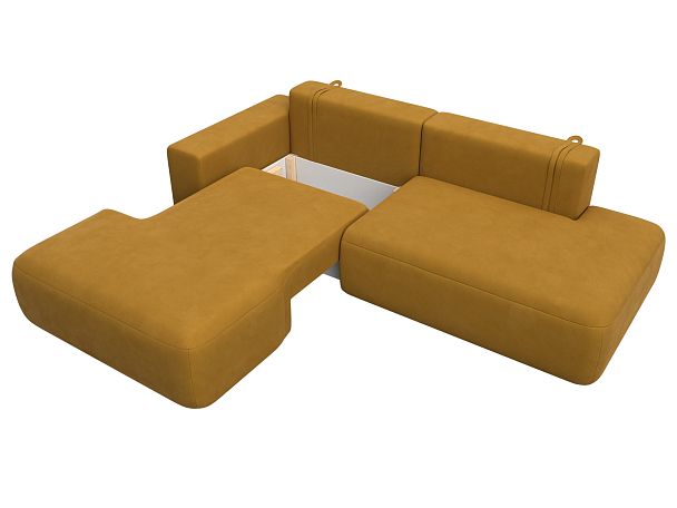 Диван угловой Лига-036 НПБ Модерн левый угол Велюр желтый - Вид 7