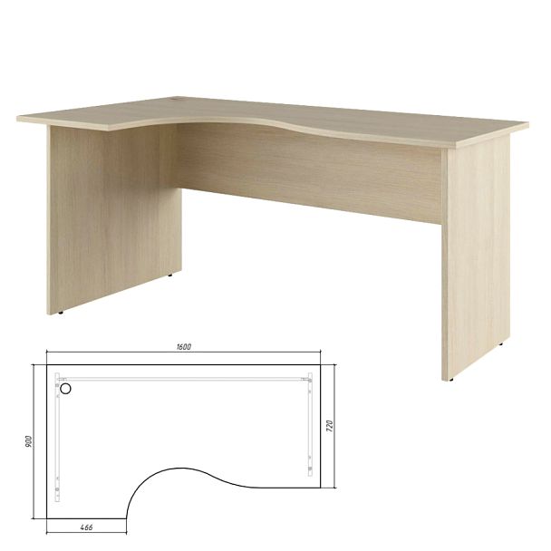 Стол эргономичный левый Trend 160x90x75 дуб феррара - Вид 1