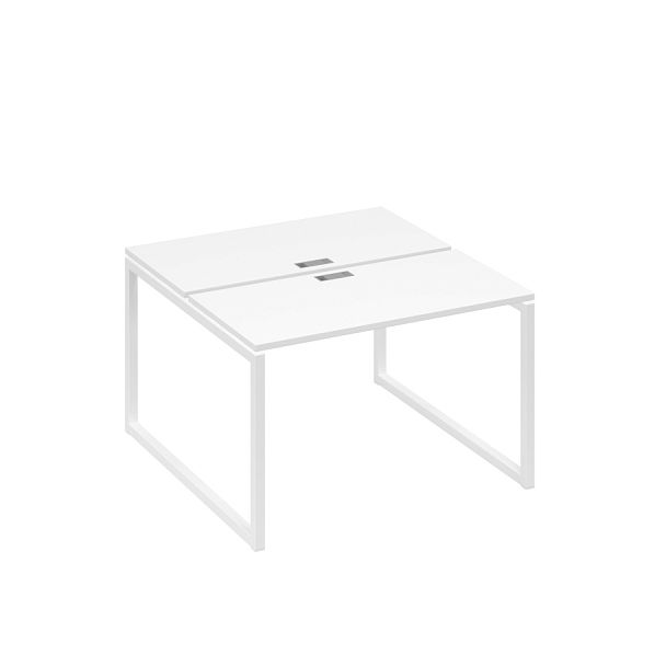 Рабочая станция с опорами QUATTRO (2х120) A4 А4 Б4 170 БП белый премиум / металлокаркас белый - Вид 1