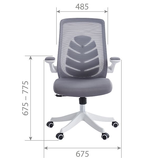 Кресло CHAIRMAN CH565, ткань/сетка, серый - Вид 7
