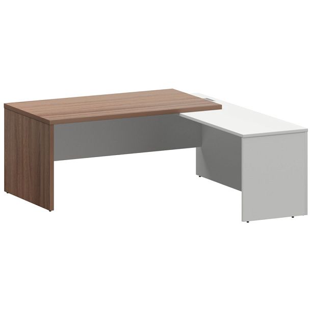 Стол руководителя правый KZP-18R Темный шимо/Белый 1800x2000x750 Кортез - Вид 1