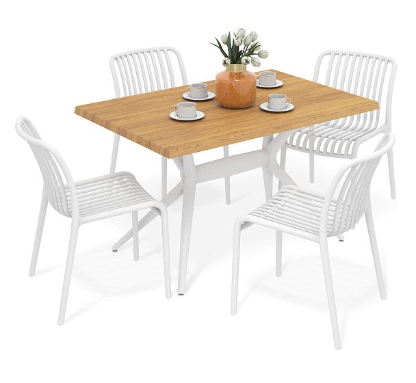 Обеденная группа Sheffilton SHT-DS311 белый/дуб - Вид 2