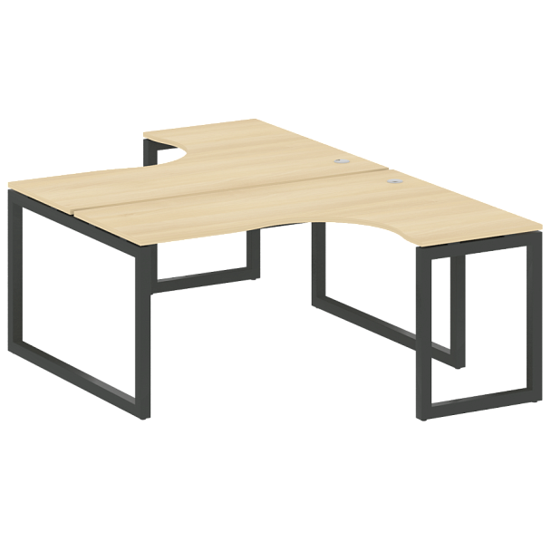 Metal System Quattro Р. ст. криволинейная на О-образном м/к 50БО.РАС-СА-2.4 Акация/Антрацит металл 1600*2435*750 - Вид 1