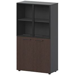 Шкаф высокий комб. СМШ48.28F.28RS Дуб венге/Графит 792x380x1595 Кортез - Фото предпросмотра