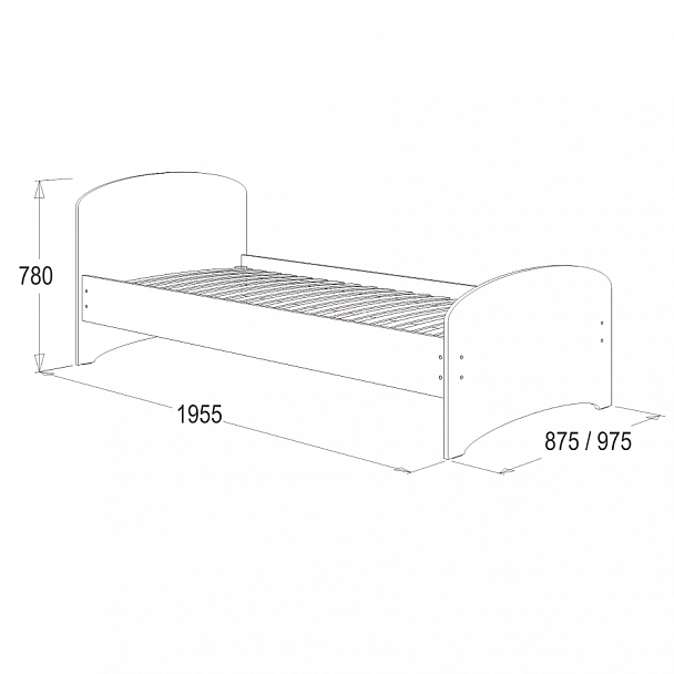 Кровать-4 (800x1900) - Вид 2