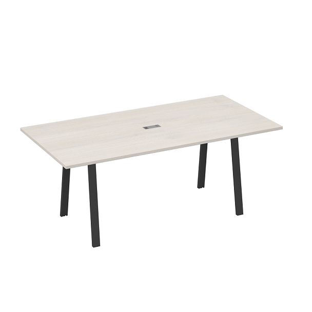 Стол 200 переговорный на металлокаркасе TRE A4 А4 Б3 123 БП дуб / металлокаркас антрацит - Вид 1