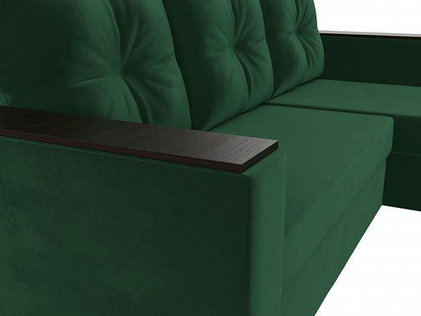 Угловой диван Атланта Лайт Б/С правый (полностью велюр зеленый) - Вид 4