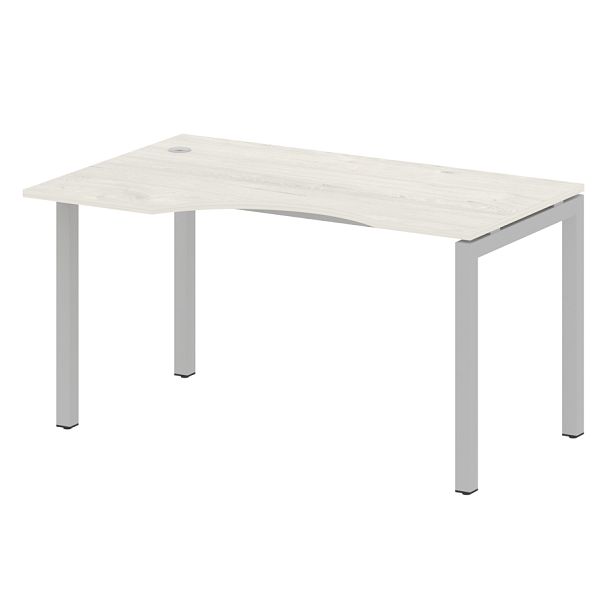 Metal System Quattro Стол криволинейный левый на П-образном м/к 50БП.СА-2 (L) Дуб наварра/Серый металл 1400*900*750 - Вид 1