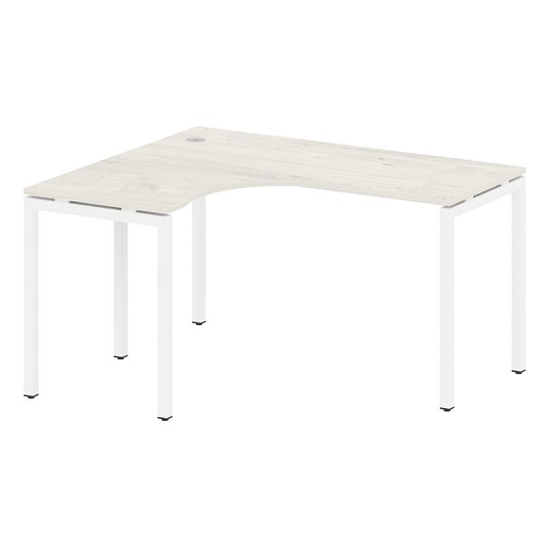 Metal System Quattro Стол криволинейный левый на П-образном м/к 40БП.СА-3 (L) Дуб наварра/Белый металл 1400*1200*750 - Вид 1