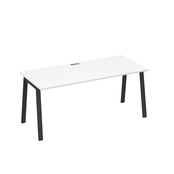 Стол письменный на металлокаркасе TRE A4 А4 Б3 016 БП белый премиум / металлокаркас антрацит - Вид 1