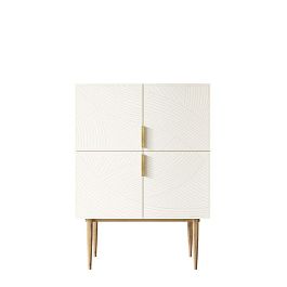 Малый комод с четырьмя дверками на высоких ножках Line LN13/GR1/beige - Фото предпросмотра