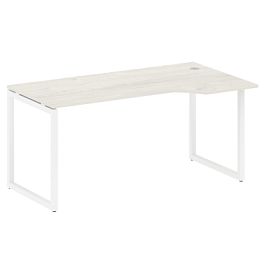 Metal System Quattro Стол криволинейный правый на О-образном м/к 40БО.СА-1 (R) Дуб наварра/Белый металл 1600*900*750 - Фото предпросмотра