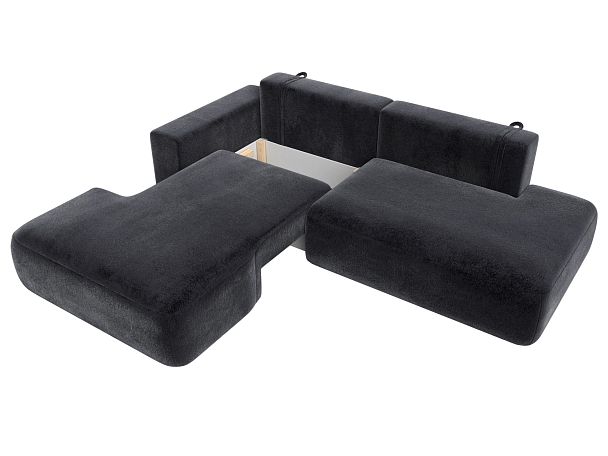 Диван угловой Лига-036 НПБ Модерн левый угол Велюр серый - Вид 7