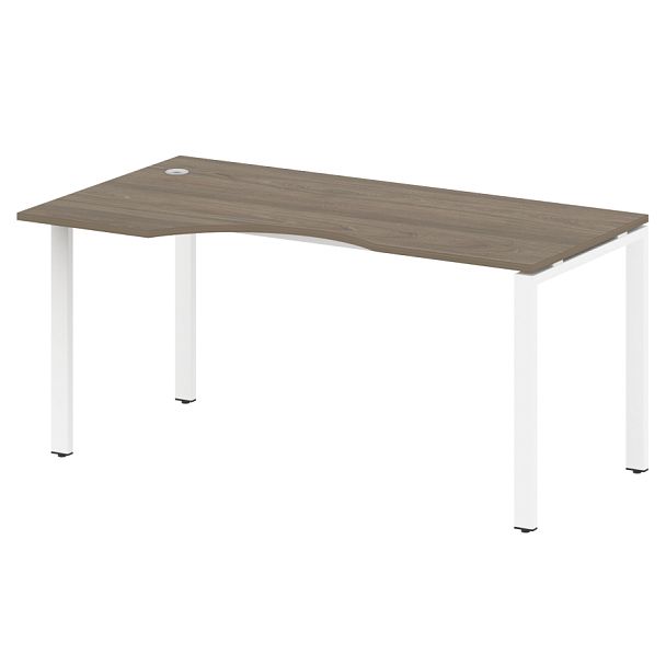 Metal System Стол криволинейный левый на П-образном м/к БП.СА-1 (L) Вяз/Белый металл 1600*900*750 - Вид 1