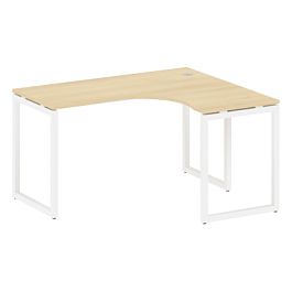 Metal System Quattro Стол криволинейный правый на О-образном м/к 40БО.СА-3 (R) Акация/Белый металл 1400*1200*750 - Фото предпросмотра