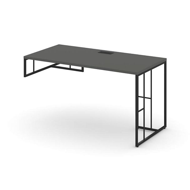 Rift Стол письменный для опорной тумбы левый RF.SPOT-013 (L) Антрацит/Металл Черный 1380*700*750 - Вид 1