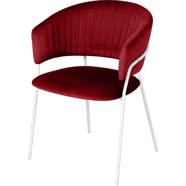 Стул кухонный Даксон бордовый велюр/белый - Вид 1