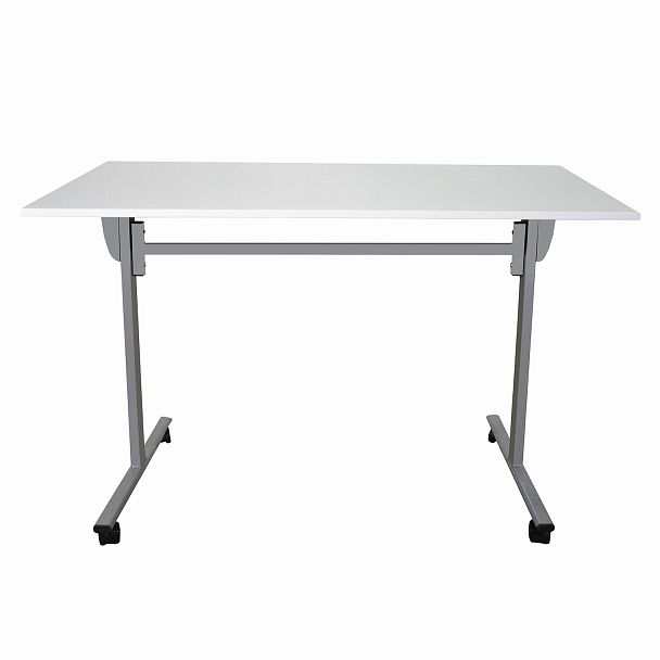 Стол складной "Эверест", 1200х600х760 мм, серый каркас, ЛДСП белая - Вид 3