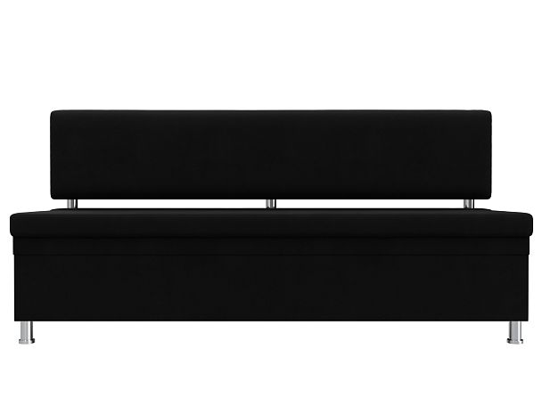 Кухонный прямой диван Стайл (полностью микровельвет черный) - Вид 2