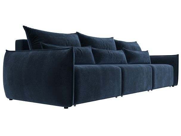 Диван прямой Лига-051 НПБ Лонг Велюр синий - Вид 3