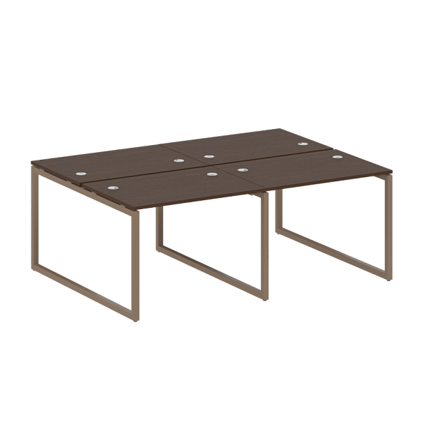 Metal System Quattro Р. ст. на 4 раб. места на О-образном м/к 40БО.СМ-4.1 Венге/Мокко металл 2000*1475*750 - Вид 1