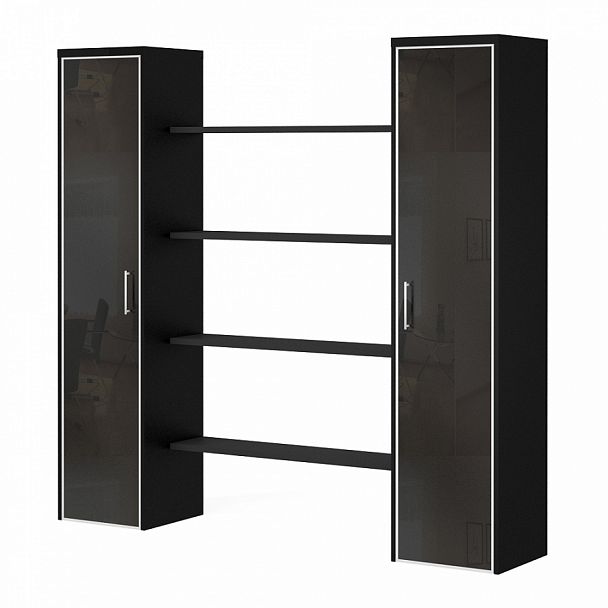 Композиция шкафов "Парламент" ПК-ПРЛ-КОМП№3-В1-981 темный орех - Вид 1